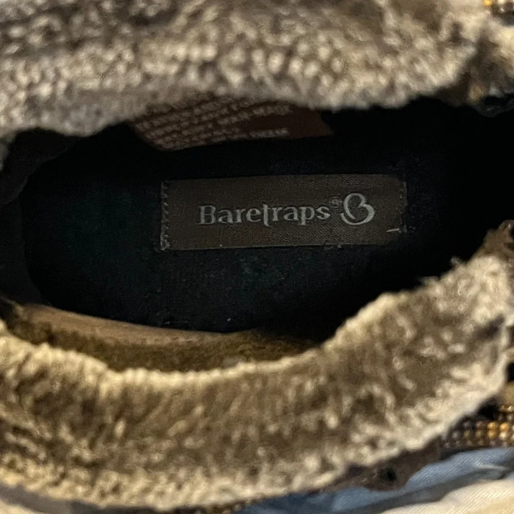 BareTraps Womens Augustina Brown Suede Winter Ankle Bootie Faux Fur Lined Size 7